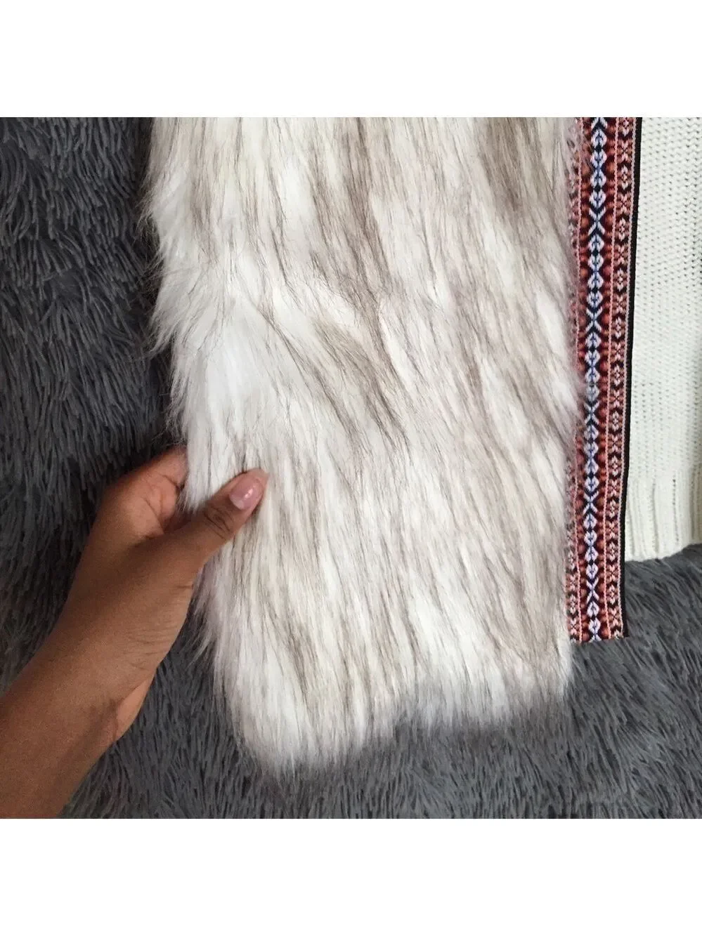 Nwot-Xhilaration Faux Fur Knit Vest